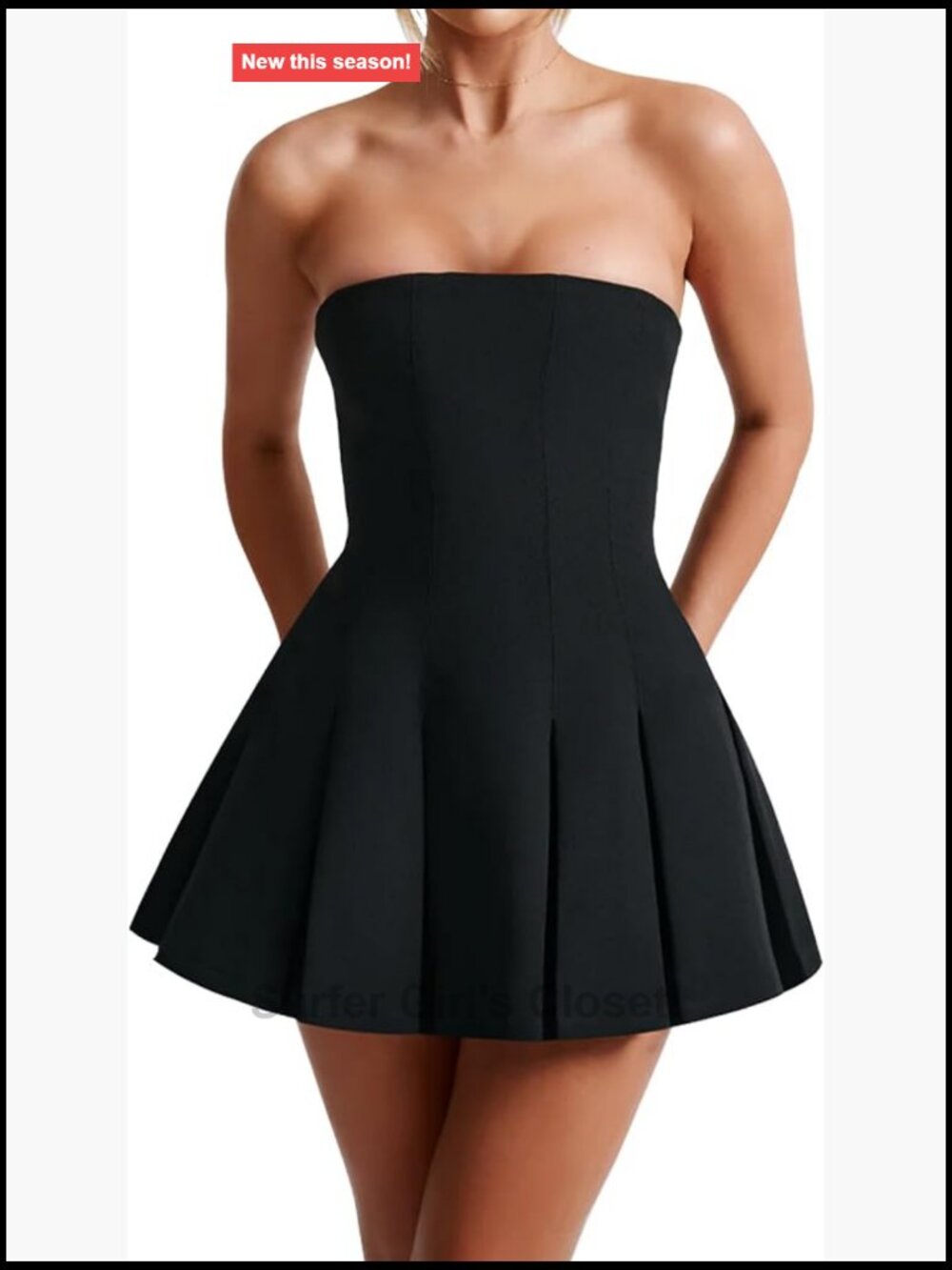Strapless Ruched Pleated Mini Dress Y2K Sleeveless A-Line Bodycon Party Club